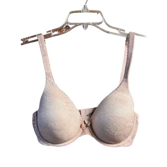 Victoria Secret Lined perfect Coverage Bra Sz 34D Beige - Picture 1 of 6